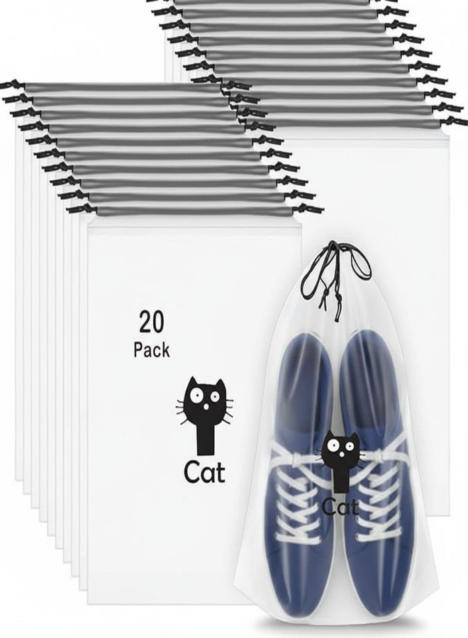 DNkitch Transparent Shoe Bags for Travel Waterproof Shoe Storage Organizers for Men & Women Dustproof, Portable, Reusable Shoe Covers for Luggage, Closet, and Home Use (11.8x15.7 inch)(20 PCS) - Image 1